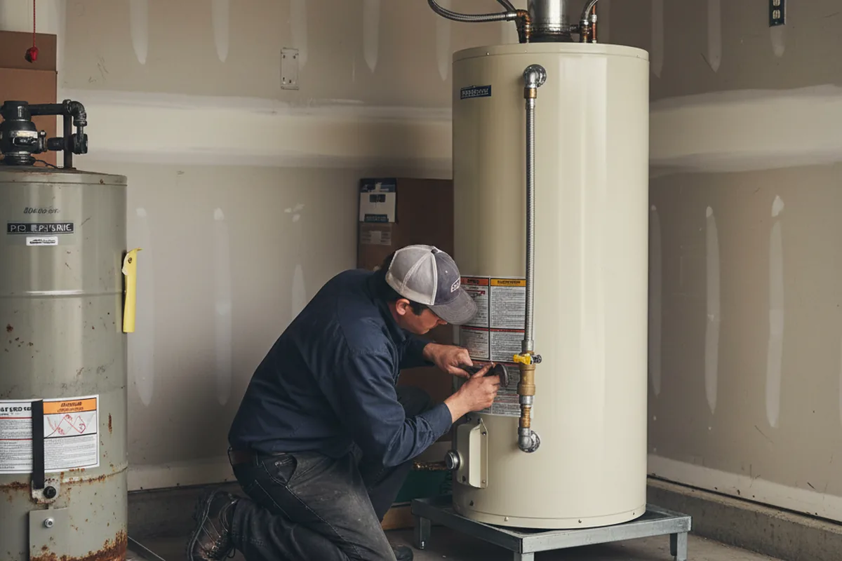 Water heater and shutoff valve replacement in Baldwin